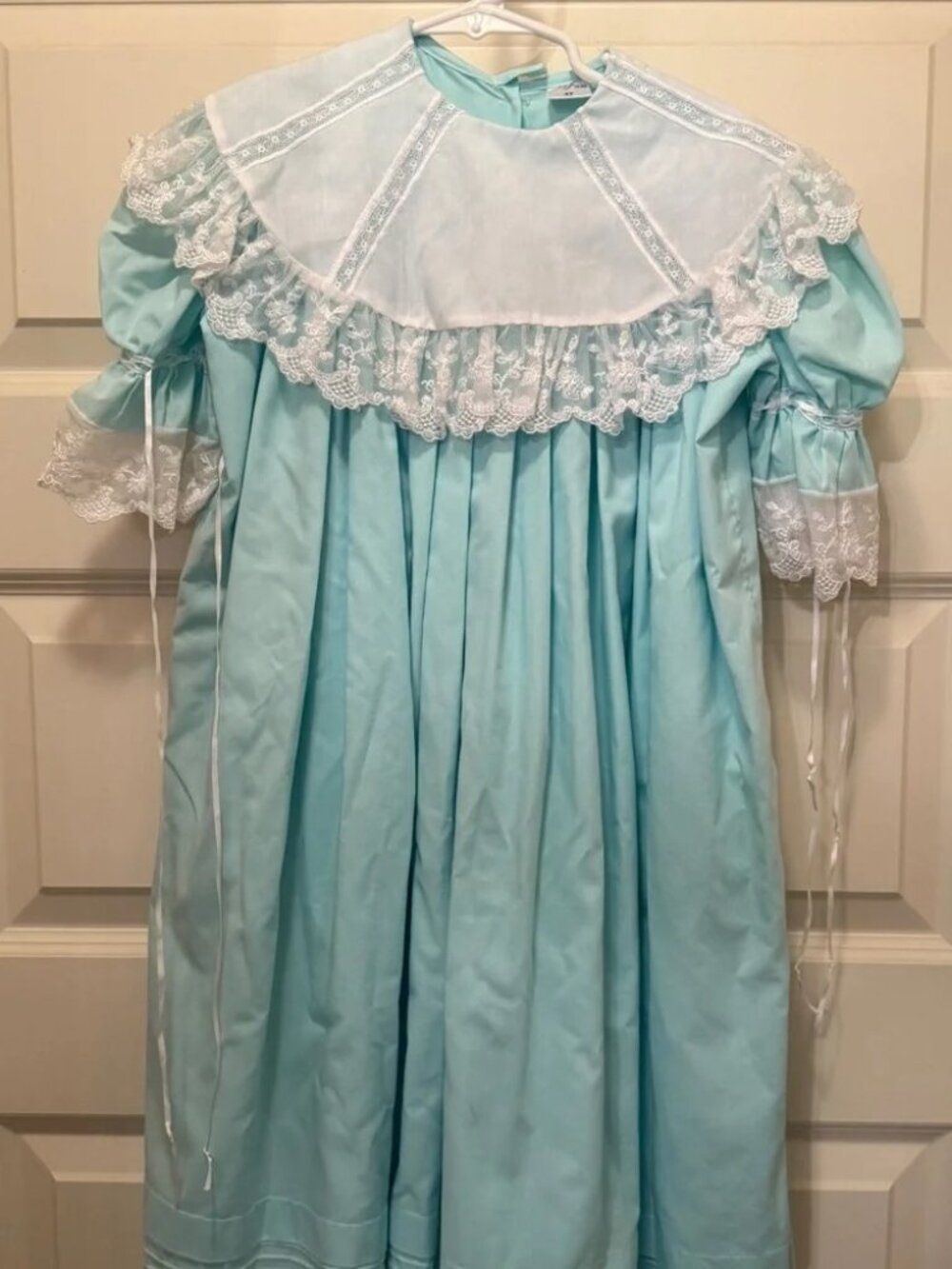 La Jenns Tiffany blue lace Heirloom dress